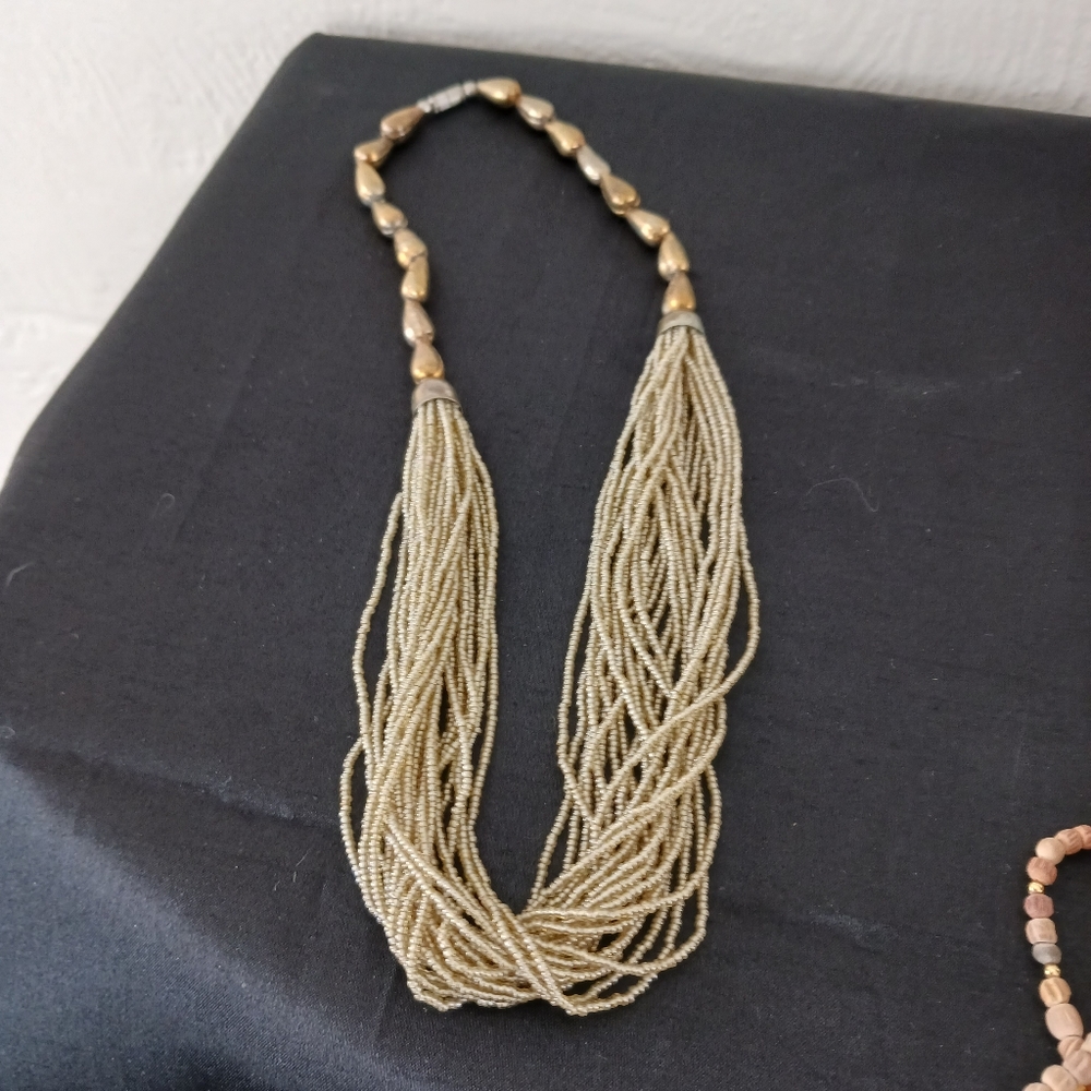 Gold beaded necklace